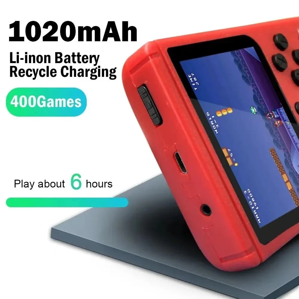 Mini Handheld Video Game Console Retro Portable Macarone 8 Bit 3.0/2.4 Inch Color LCD Kids Color Game Player Built in 500 Games