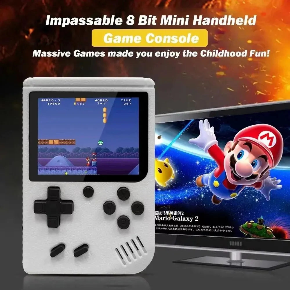 Mini Handheld Video Game Console Retro Portable Macarone 8 Bit 3.0/2.4 Inch Color LCD Kids Color Game Player Built in 500 Games