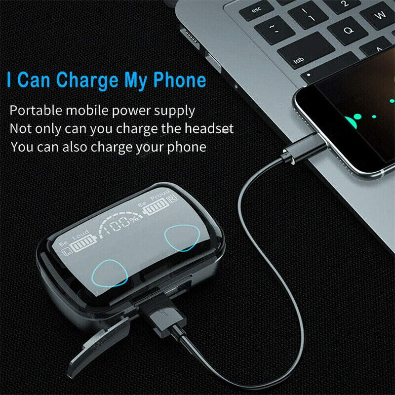 Experience Freedom with TWS Wireless 5.1 Waterproof Bluetooth Sports Earphones - Perfect for Active Lifestyles!