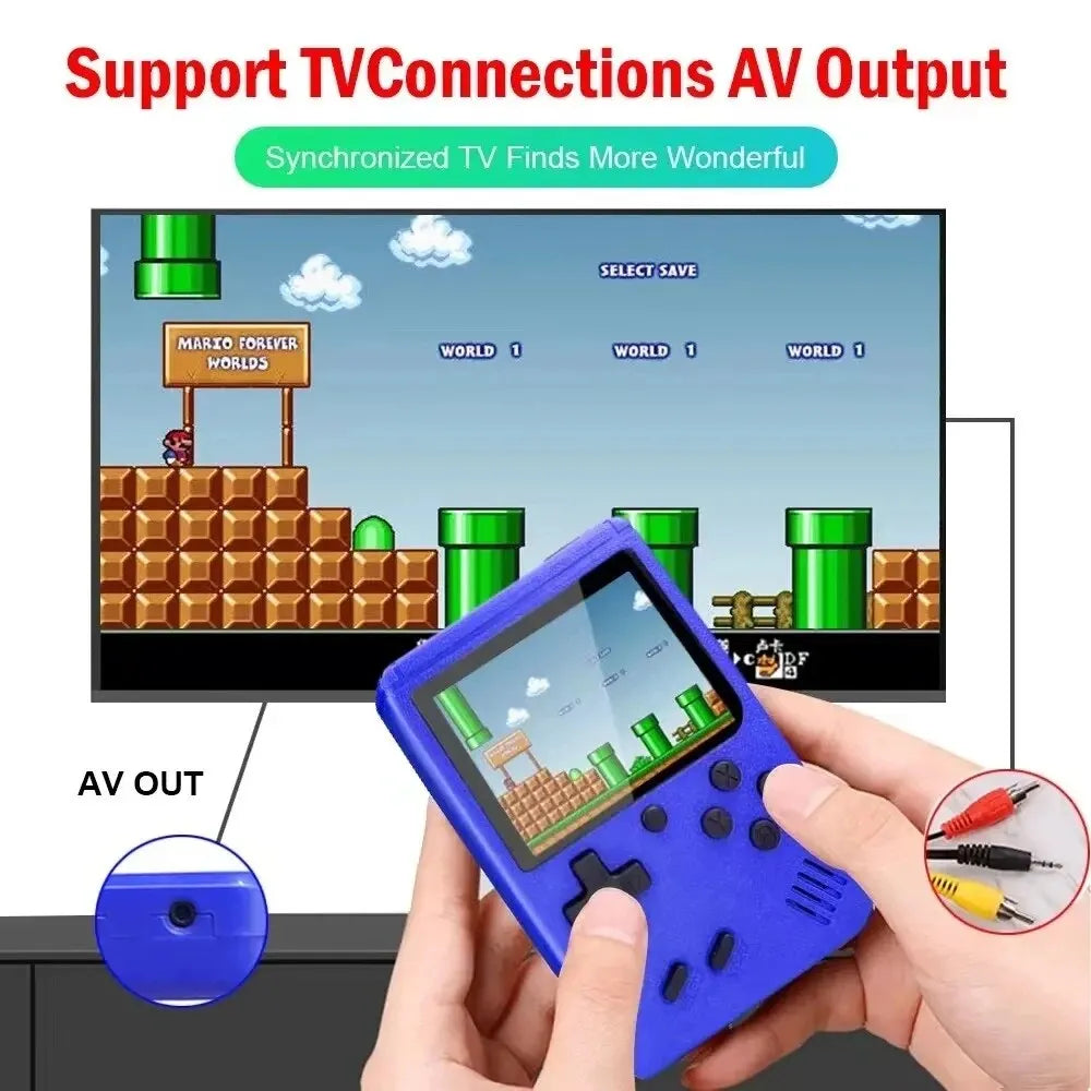 Mini Handheld Video Game Console Retro Portable Macarone 8 Bit 3.0/2.4 Inch Color LCD Kids Color Game Player Built in 500 Games